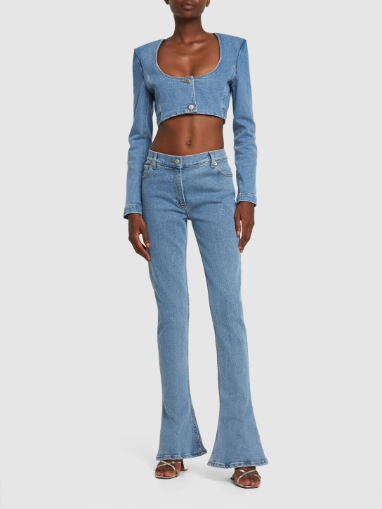 Magda Butrym: Jeans acampanados de denim de algodón