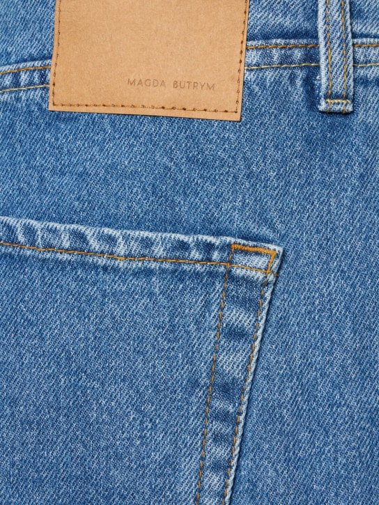 Magda Butrym: Jeans anchos de denim de algodón