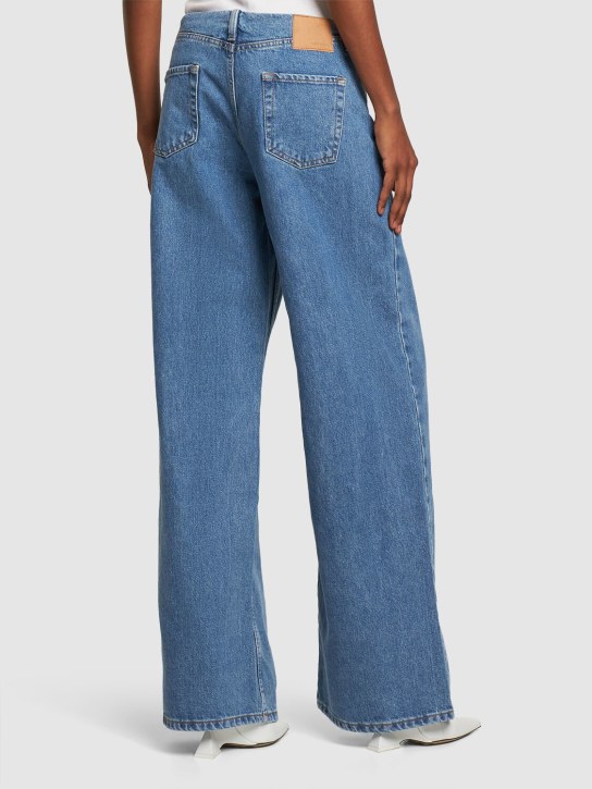 Magda Butrym: Jeans anchos de denim de algodón