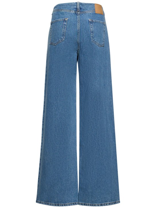 Magda Butrym: Jeans anchos de denim de algodón