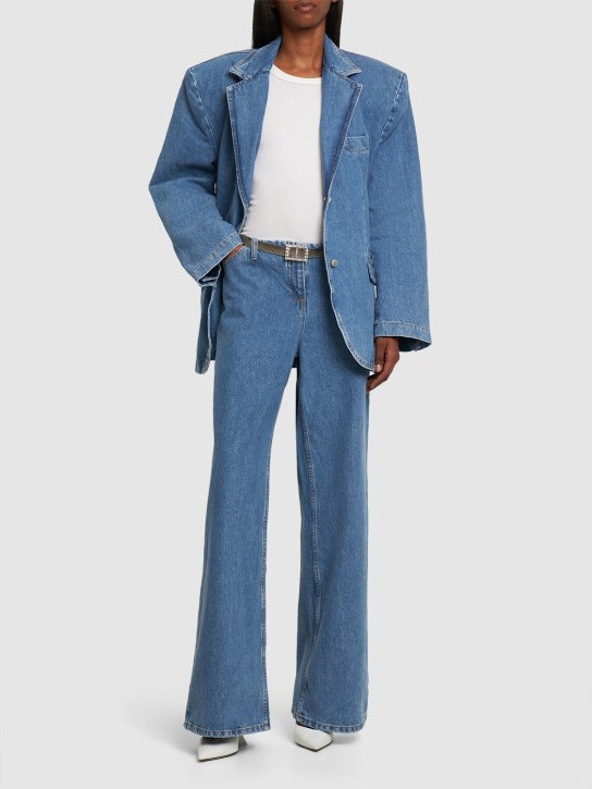 Magda Butrym: Jeans anchos de denim de algodón