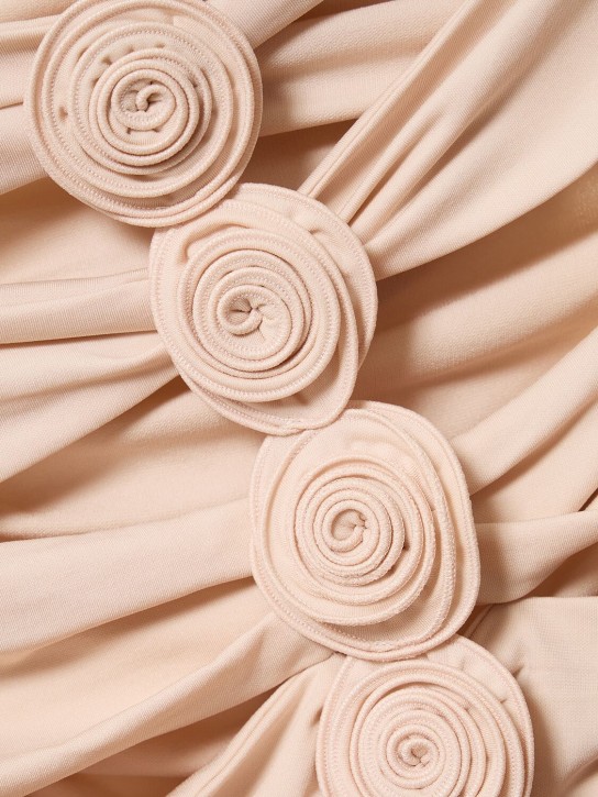 Magda Butrym: Robe courte en jersey ajouré détail roses