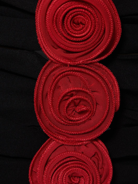 Magda Butrym: Ruched jersey mini dress w/roses