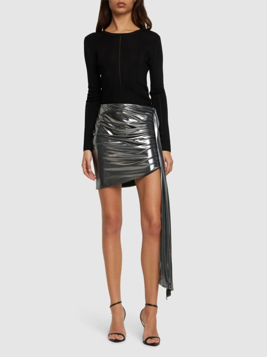 Magda Butrym - Draped metallic jersey mini skirt