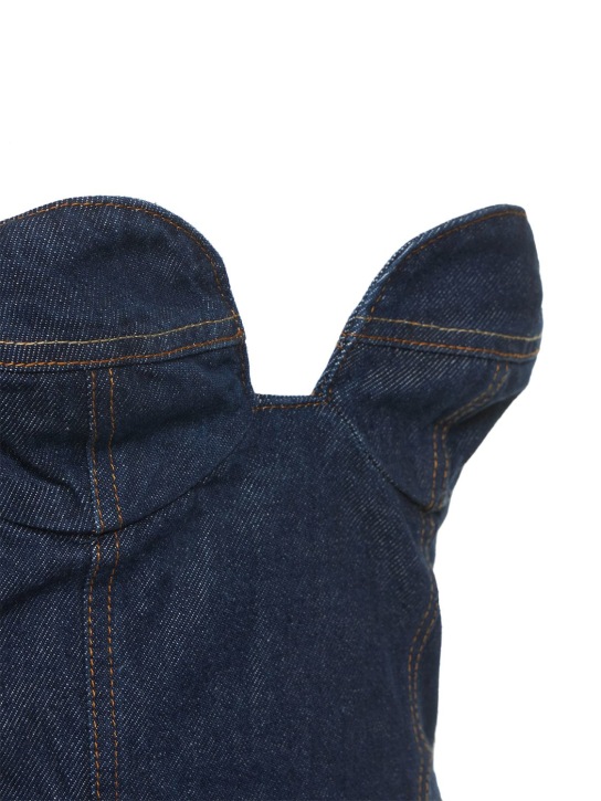 Magda Butrym: Crop top in denim di cotone