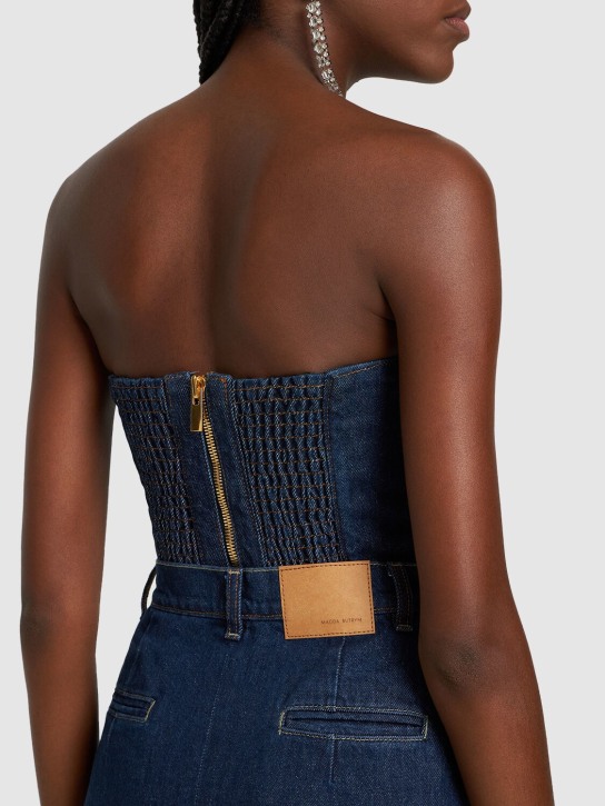 Magda Butrym: Crop top in denim di cotone