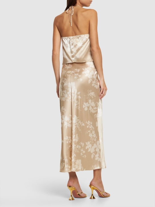 Reformation: Beba silk satin top & midi skirt