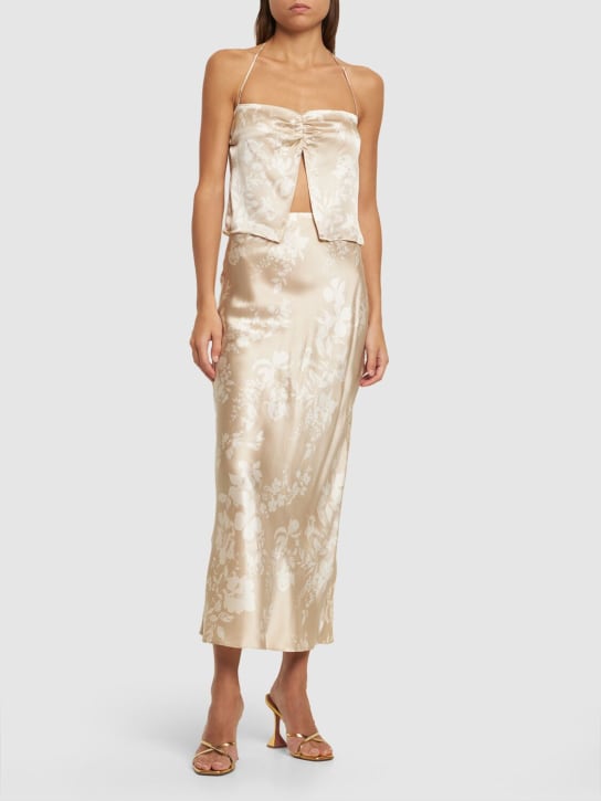 Reformation: Beba silk satin top & midi skirt