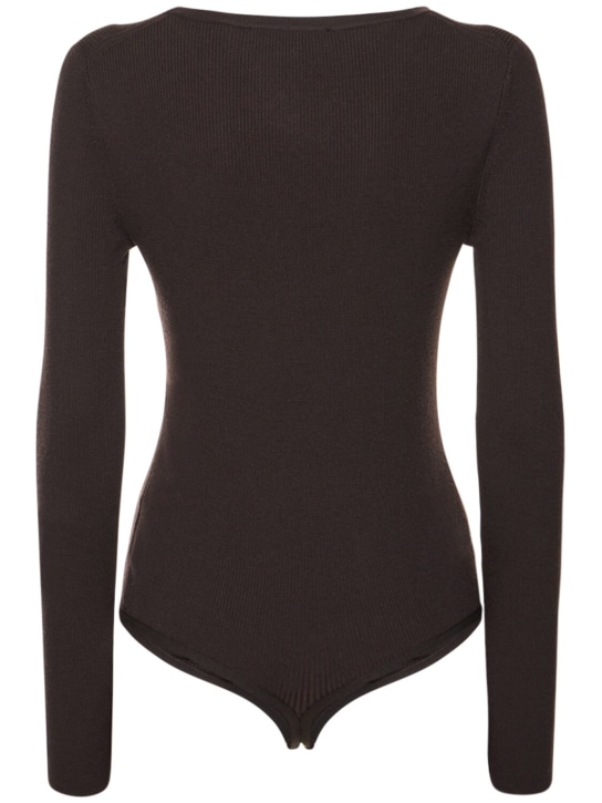 Michael Kors Collection: Body aus Wollmischgewebe mit U-Ausschnitt