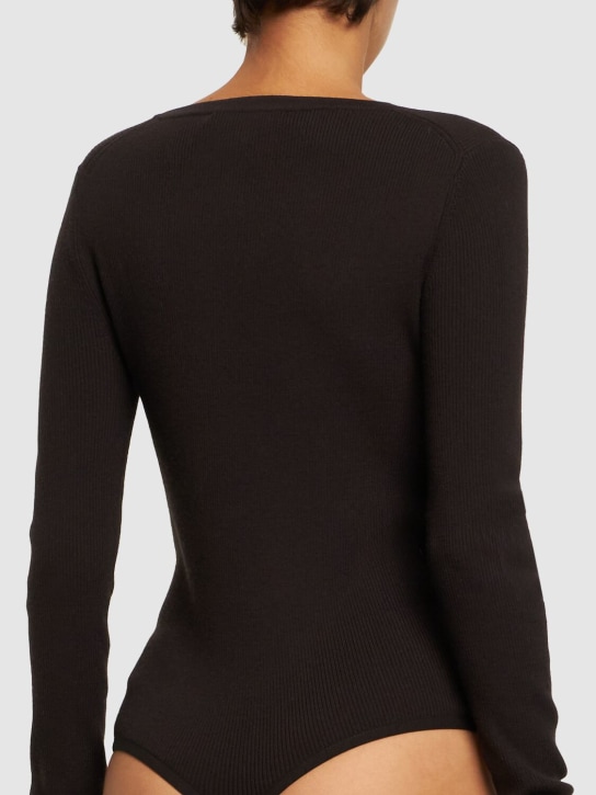 Michael Kors Collection: Body aus Wollmischgewebe mit U-Ausschnitt