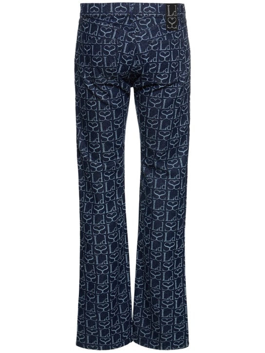 Ludovic de Saint Sernin: Jean droit en denim de coton à monogramme