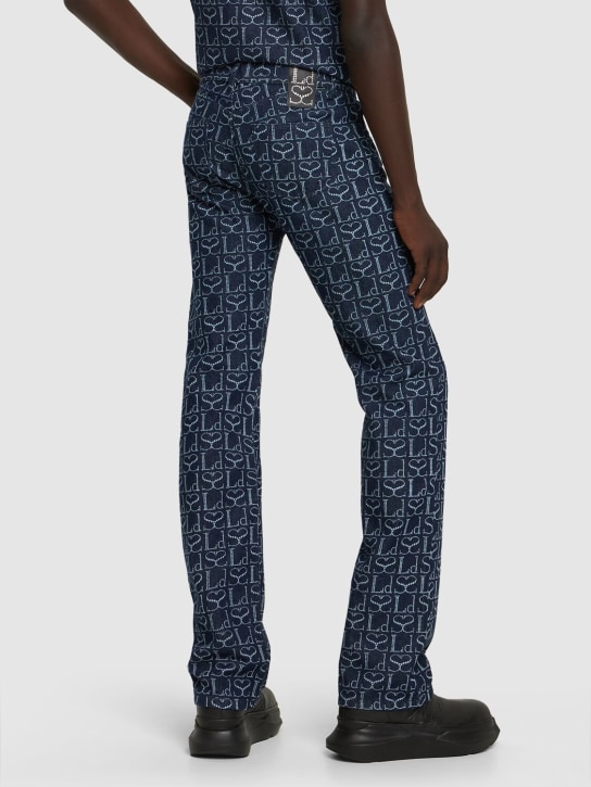 Ludovic de Saint Sernin: Jean droit en denim de coton à monogramme