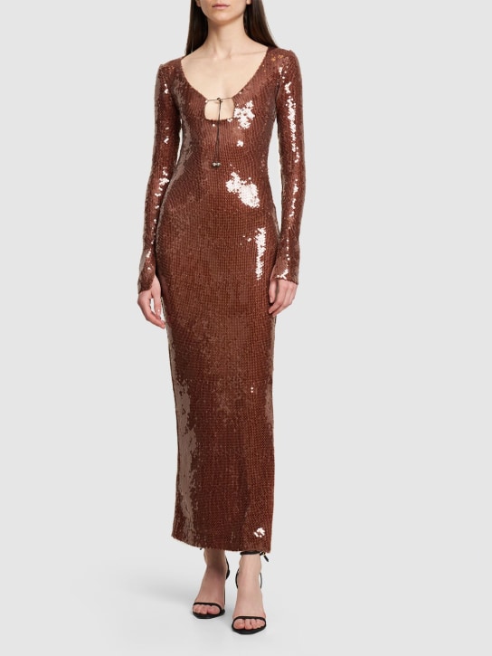 16arlington - LVR Exclusive – Robe midi en sequins Solaria