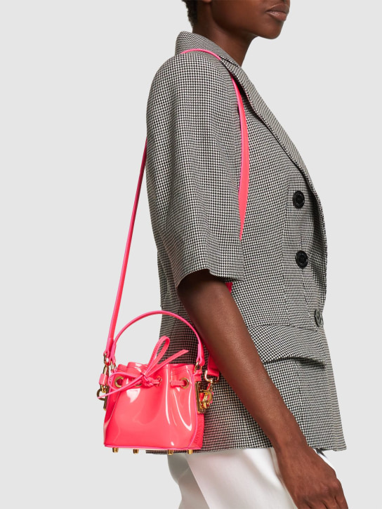 Alexandre Vauthier: Mini patent leather fluo top handle bag
