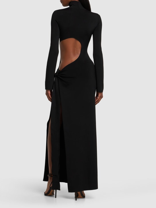 Galvan: Robe longue en maille ajourée Twist Cindy