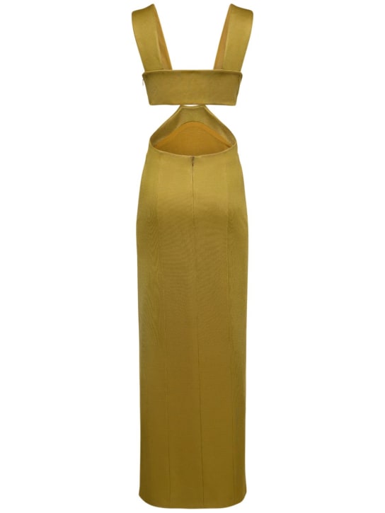 Galvan: Robe longue en satin ajouré Beverly