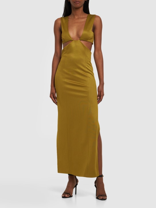 Galvan - Robe longue en satin ajouré Beverly