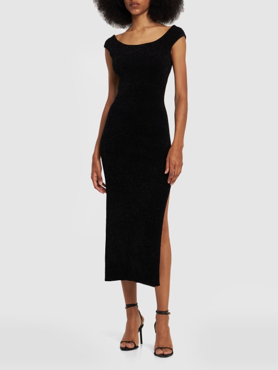 Galvan: Robe mi-longue en maille de lurex Aphrodite