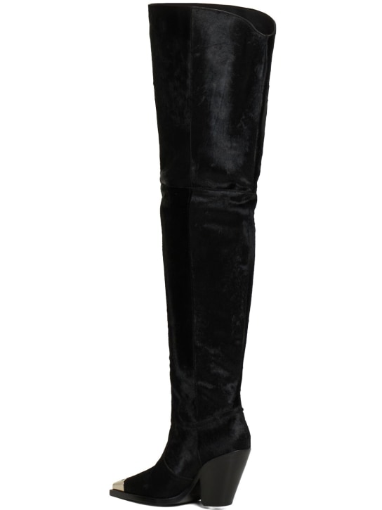 David Koma: Overkneestiefel aus Ponyhaar