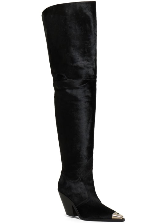 David Koma: Overkneestiefel aus Ponyhaar
