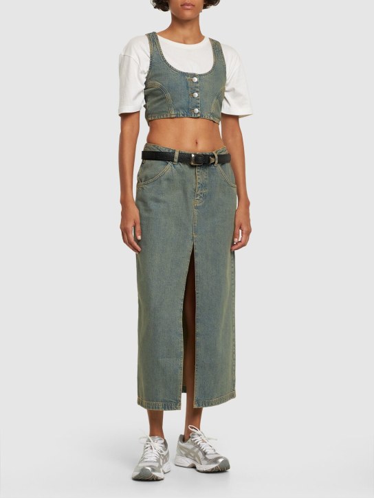 Miaou - Crop-Top aus Baumwolldenim „Deva“