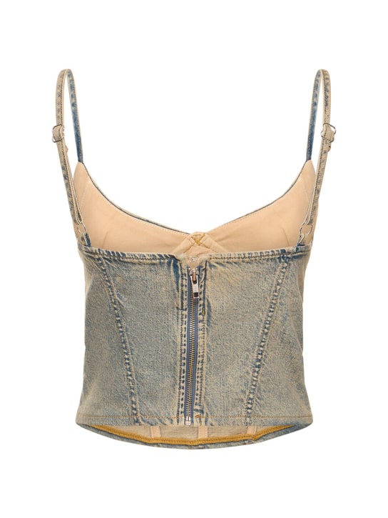 Miaou: Kiko cotton denim corset top