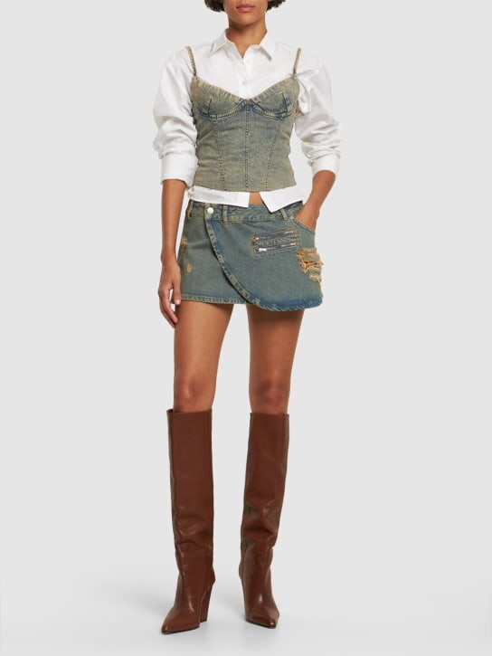 Miaou: Jupe courte en denim de coton Hunter