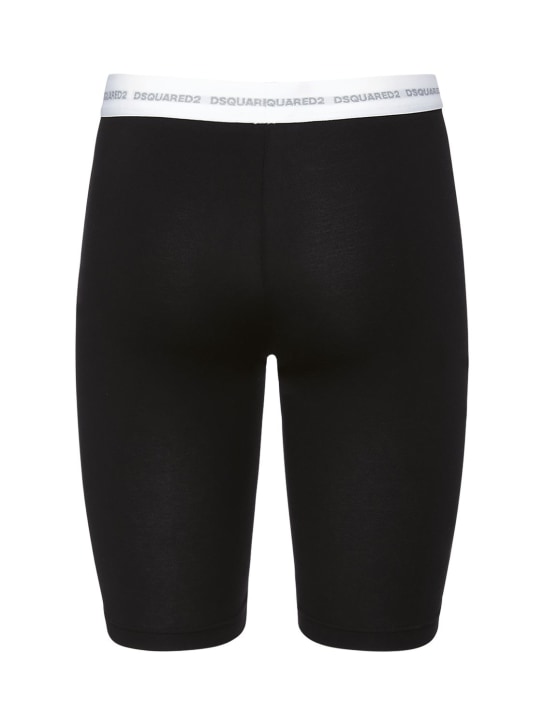 Dsquared2: Shorts biker in jersey di cotone con logo