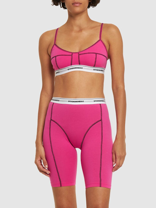 Dsquared2 - Radlerhose aus Baumwolljersey mit Logo