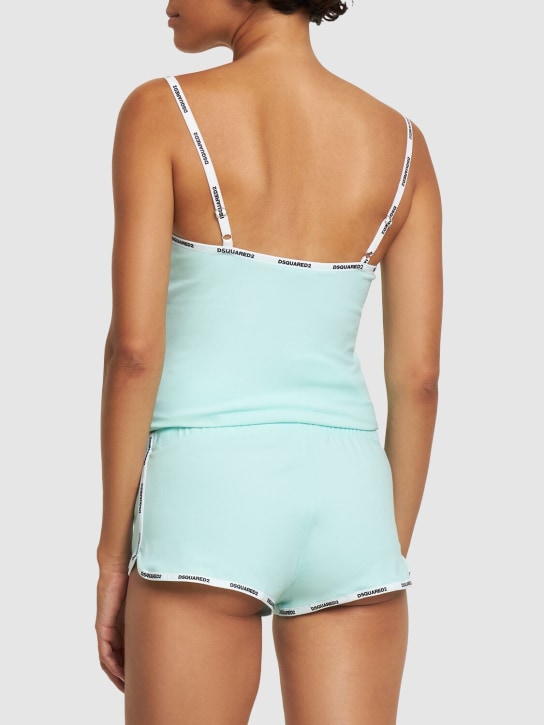 Dsquared2: Shorts in jersey di cotone stretch con logo
