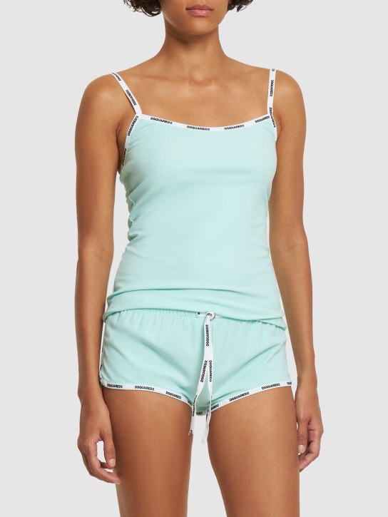 Dsquared2 - Logo stretch cotton jersey mini shorts