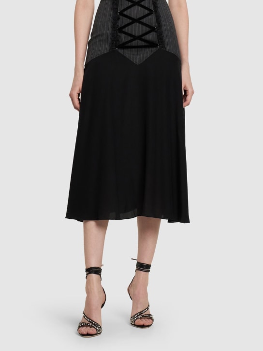 Alessandra Rich: Sandales en satin de soie et viscose 100 mm