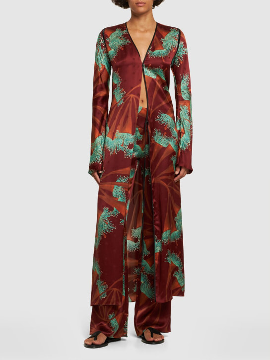 Johanna Ortiz: Pantaloni larghi Chocolate Unbound in seta