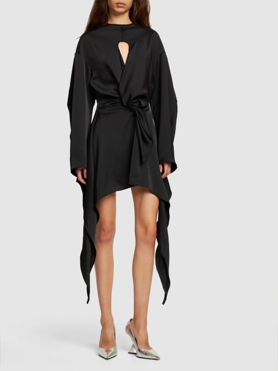 The Attico - Robe courte en satin ajouré Louie