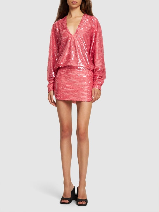 The Attico - Gael sequined V-neck mini dress