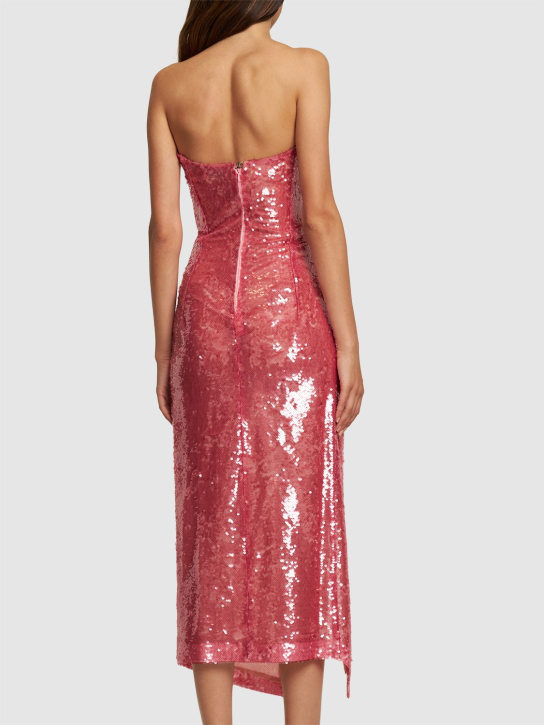 The Attico: Robe midi sans manches en sequins