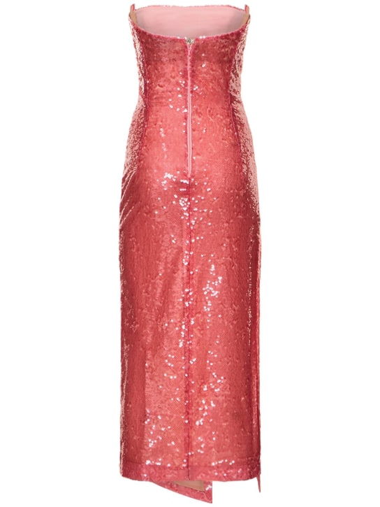 The Attico: Robe midi sans manches en sequins