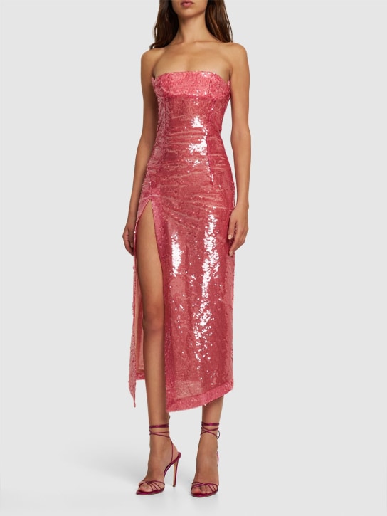 The Attico - Robe midi sans manches en sequins