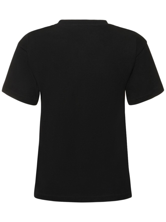 Ludovic de Saint Sernin: T-shirt girocollo in jersey con cristalli