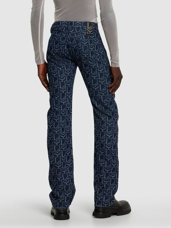 Ludovic de Saint Sernin: Jean droit en denim à lacets avec logo