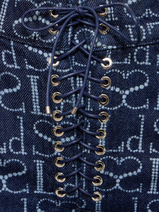 Ludovic de Saint Sernin: Jean droit en denim à lacets avec logo