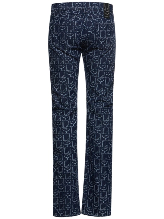 Ludovic de Saint Sernin: Jean droit en denim à lacets avec logo