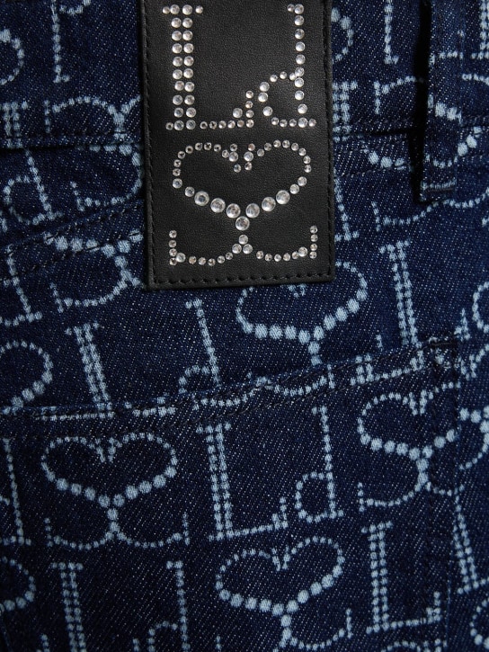 Ludovic de Saint Sernin: Jean droit en denim à lacets avec logo
