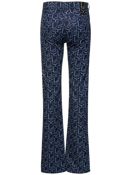 Ludovic de Saint Sernin: Jean droit en denim à lacets avec logo