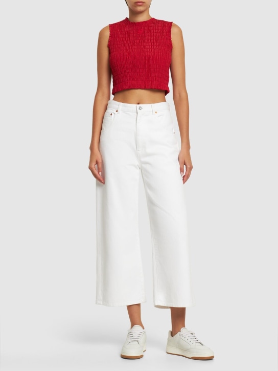 Patou: Faille textured crewneck crop top