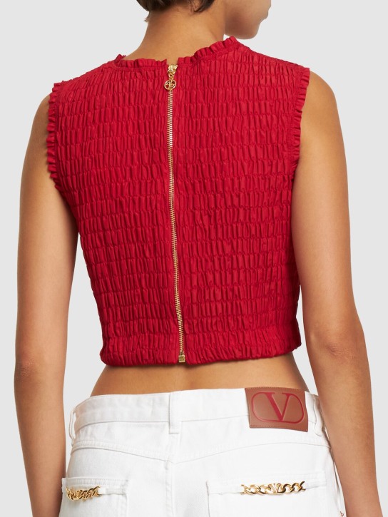 Patou: Faille textured crewneck crop top