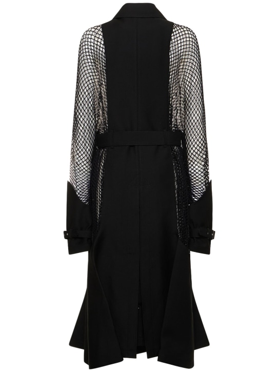 Noir Kei Ninomiya: Abrigo midi de lana y mohair
