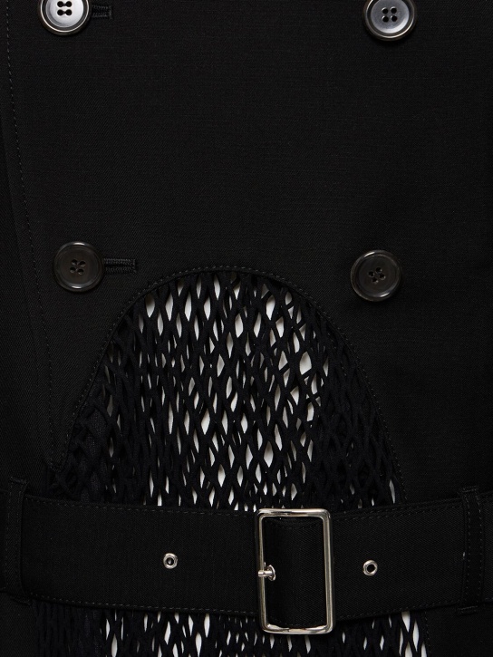 Noir Kei Ninomiya: Abrigo midi de lana y mohair