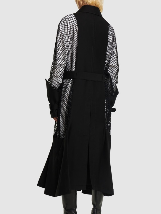 Noir Kei Ninomiya: Abrigo midi de lana y mohair