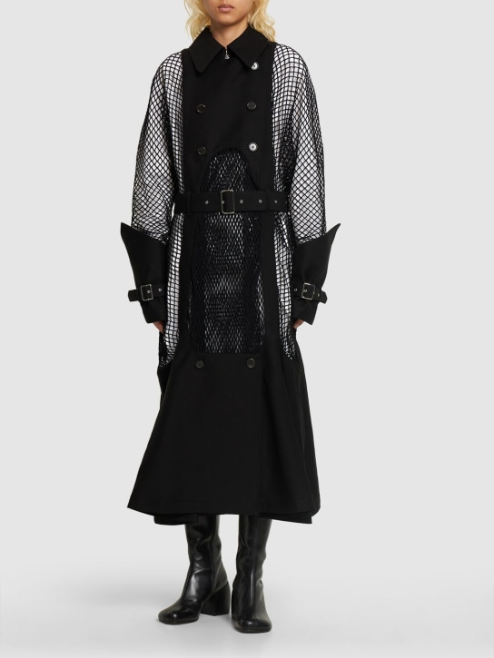 Noir Kei Ninomiya - Midi-Mantel aus Wolle und Mohair mit Gürtel